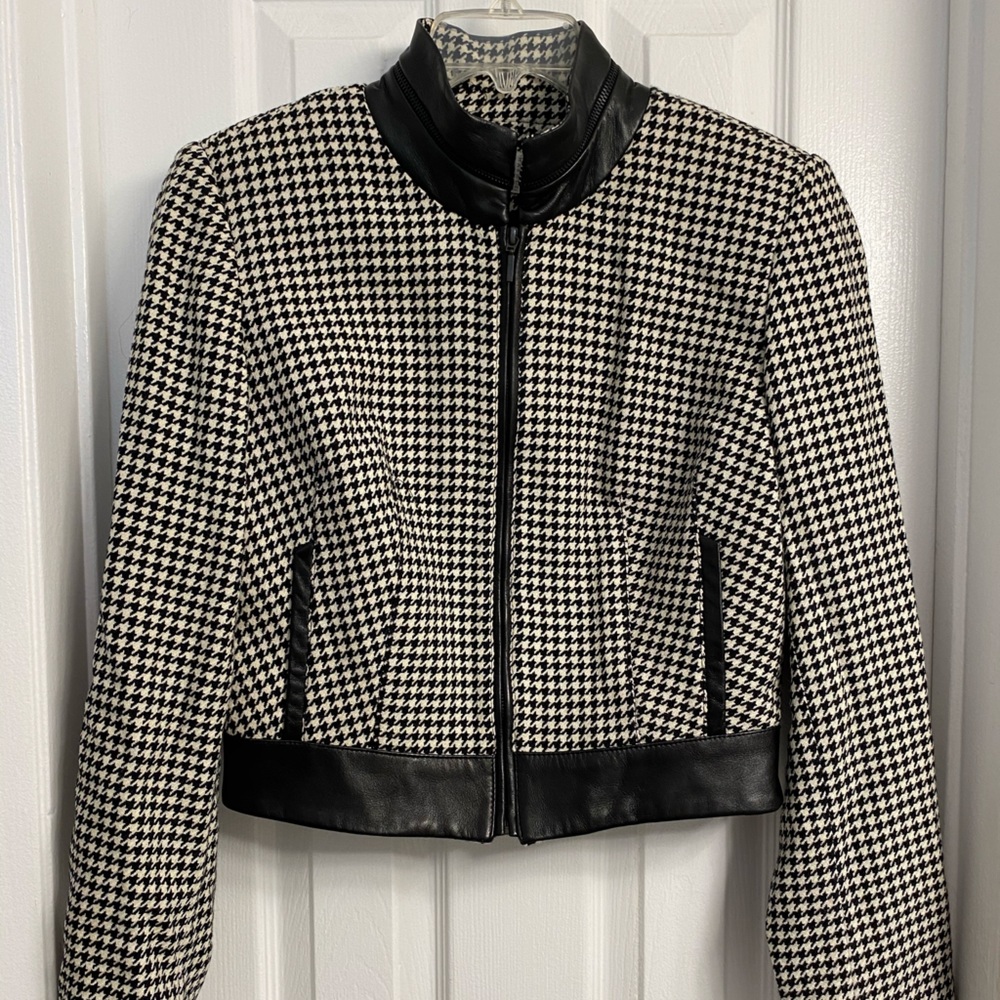 Houndstooth Vintage Alberto Makali Leather Jacket